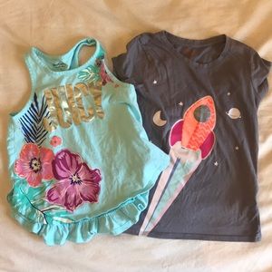 Lot of 2 Girls Tank and T Shirt Size 6/6X